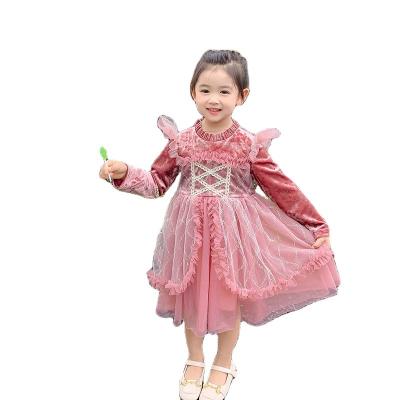 China Anti-Wrinkle New Girl Yarn Dress Autumn Child Mesh Fluffy Girl Layered Party Dress for sale