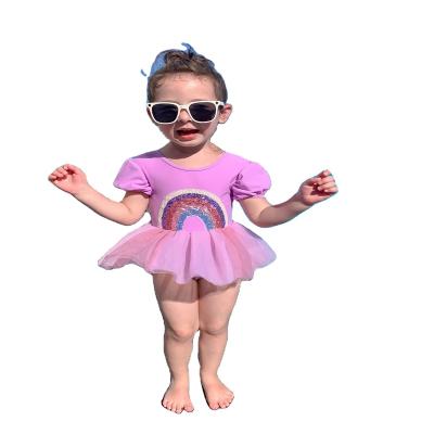 China Breathable childrencute children princess child swimdress babies summer girl one piece swimsuit for sale