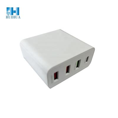 China 2021 Best Selling Mobile Phone RUIHUA Products In Charge QC3.0 4 Stations Fast Charging USB Wall Mounted Charger for sale