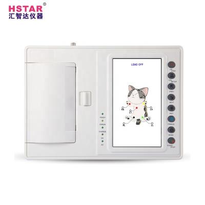 China Digital Cheap Veterinary ECG Machine 6 Channel Veterinary Pet 12 Lead Detection And Alarm ECG Machine 6 Leads for sale