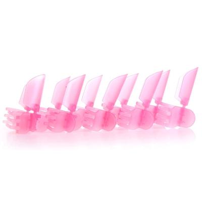 China Pink 10Pcs BIN Art Practice Finger Stand Nail Art Design Nail Polish Tips Plastic Protector Clip Set Nail Tools for sale