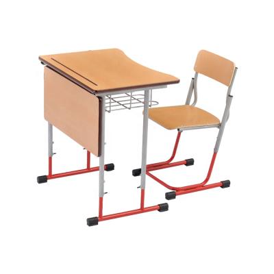 China Height Adjustable Student Desk Set Kids Student School Individual Desk Chair Set For Government Project for sale