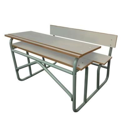 China MDF Environmental Friendly Ergonomic Durable Top Connected Student Seats Double Set School Bench And Desk for sale