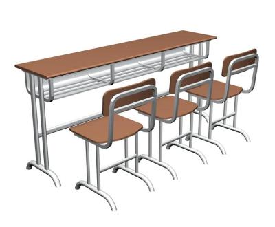 China Classroom Desk Student Triple Chair School Three Person Connected Desk And Chair for sale