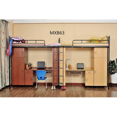 China Home School College College Dorm Metal Bunk Bed with Office and Wardrobe Dorm Beds for sale