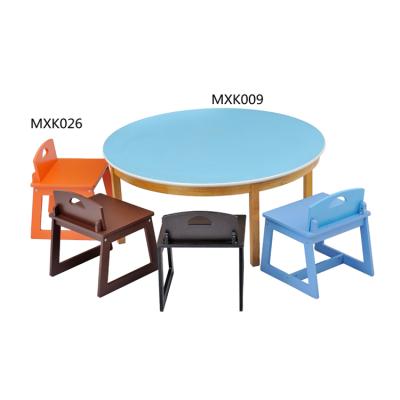 China Stable Durable Ergonomic Safety Kindergarten Preschool Furniture Log Kids Table And Chair Set for sale