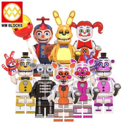 China Building Toy WM6097-Five-Nights-Freddy with Bonnie Lolbit Ballonboy Chica Leguoguo Toys Mini Building Blocks Bricks 3D Eyes Horror Figures for sale