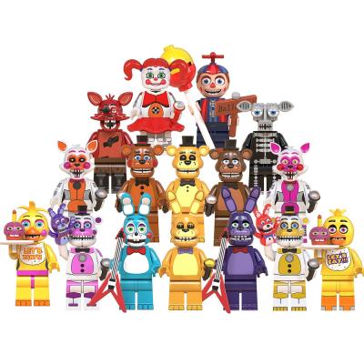 China Building Toy Hot Sale Five Nights At Freddy's Bonnie Foxy Balloons Boy Chica Building Block Action Thriller Adventure Game Figures Kids Toys for sale