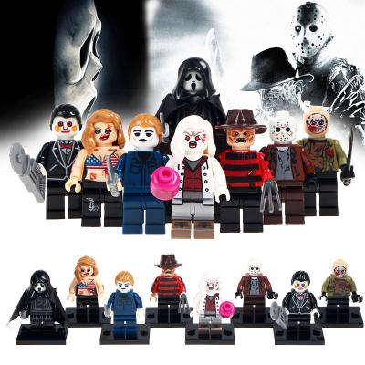 China Building Toy 8style/set Halloween Mini Horror Figure! Plastic Super Hero Mini Figure Blocks Toys Gift For Kids Jason Freddy WM6003 for sale