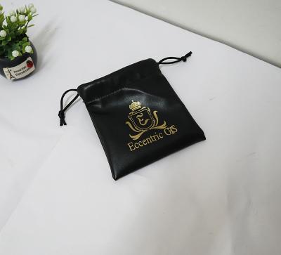 China MOQ Recyclable Bottom Leather Waterproof Storage String Gifts Pouch Drawstring Bag for sale