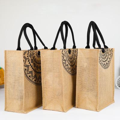 China Wholesale Recyclable Natural Carry Tote Jute Bag Witj Quick Shopping Eco - Friendly Shipping for sale