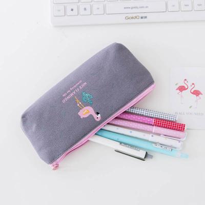 China Zipper Bag Canvas Promotional Fabric Pouch Zipper Lock Cosmetic Pencil Bag for sale