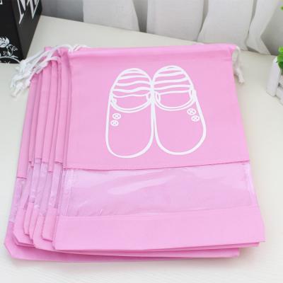 China Promotional Nonwoven Shoes Bag Travel Portable Dustproof Shoe Storage Bag Organize Tote Drawstring Bag for sale