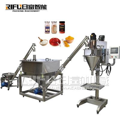 China Semi-automatic screw weighing wheat flour and grain flour filling machine for sale