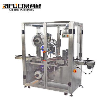 China Fully automatic upper and lower labeling machine/two-head flat labeling machine factory for sale