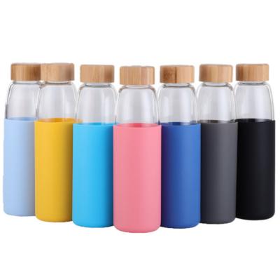 China Customized LOGO Mikenda Single Layer Viable Silicone Sleeve Large Capacity High Borosilicate Glass Portable Glass for sale