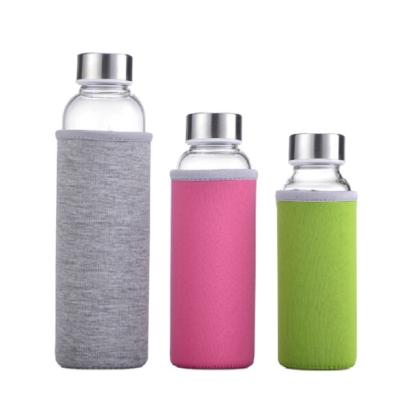 China Borosilicate Glass Water Bottle Bottle Sublimation Gel Glass Leakproof High Quality Viable Water Bottle for sale