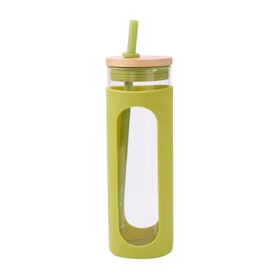 China Viable Mikenda Customize High Quality Silicone Glass Water Bottle Drinking Glass Water Bottle Wholesale for sale