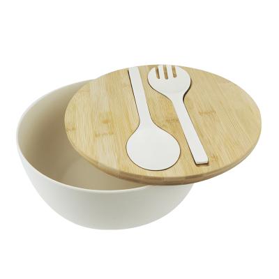 China Mikenda Large Capacity Eco-friendly Biodegradbale Bamboo Fiber Salad Bowl for sale