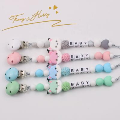 China New Bear BPA Silicone Pacifier Chain Baby Free Chewable Safety Tracy&Herry Amazon Teeth Chain Baby Anti-Drop Chain for sale