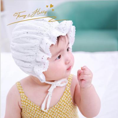 China Casual Tracy And Herry Style Kids Korean Princess Hat 0-3 Months Baby Cotton Summer Sun Hat Cute Headbands Accessories For Baby for sale