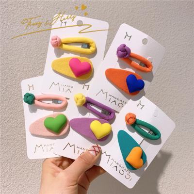 China Tracy Decoration and Herry Newest Spring Heart Hairpin for Kids Baby Style Cute Hair Clips Korean Sweet Hair Clips Accessories for sale