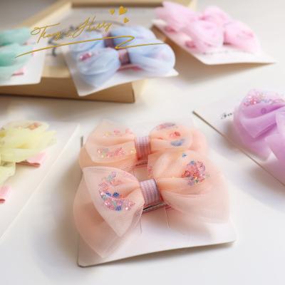 China Daily Life Tracy and More New Herry Style Princess Hairgrips Accessories Cute Mesh Bow Hairpin Children Spring Korean Hair Clips for sale