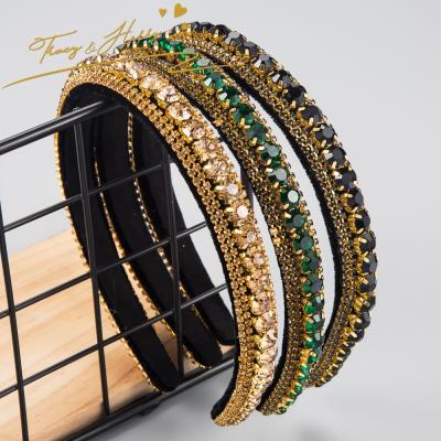 China Tracy hair decoration and Herry spring 2022 temperament chic trend the new all match hair bands thin fabric Diamond Headband of edge hair accessories for sale