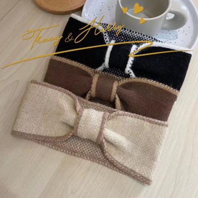 China Fashion Tracy and Herry 2022 new fashion hair accessories bow headband cross knitting plain style sport wash face hair base bands for sale