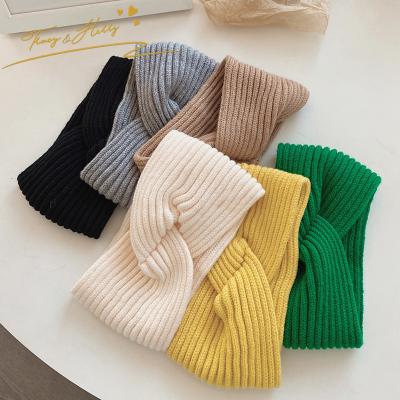 China Fashion Tracy and Herry Wholesale Girls Hair Accessories Winter Solid Color Skidproof Wide Headband For Women for sale