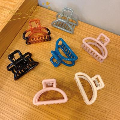 China Tracy decoration and Herry Korean simple semicircle cavity solid color geometric small size acrylic hair clips crab plastic hair claws for sale