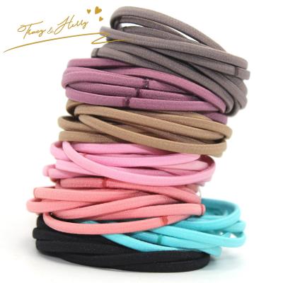 China Wholesale Newest Style 3mm Thin Ring Basic Candy Color High Elastic Hair Band Hair Band for sale