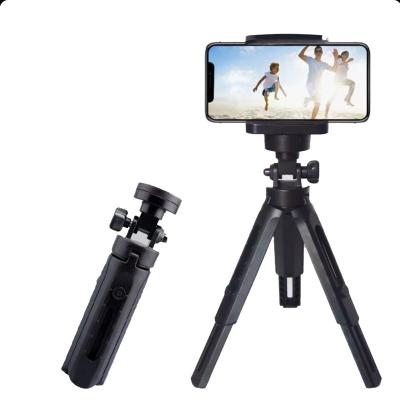 China Adjustable Height Stretching Product Mobile Phone Mini Portable Professional Tripod Selfie Stick Desktop Multi-Function Holder for sale