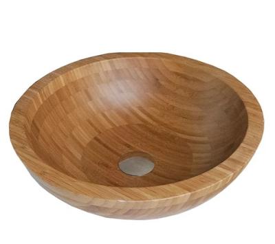 China Bamboo Bowl Zero Above Counter Basin Bamboo Wash Basin Bathroom Sinks Wash Basin for sale