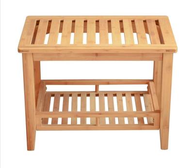 China Modern Bamboo Teak Shower Bench, Bathroom Bench with Shelf Shower Seat Shoe Organizer or Entryway Bench for sale