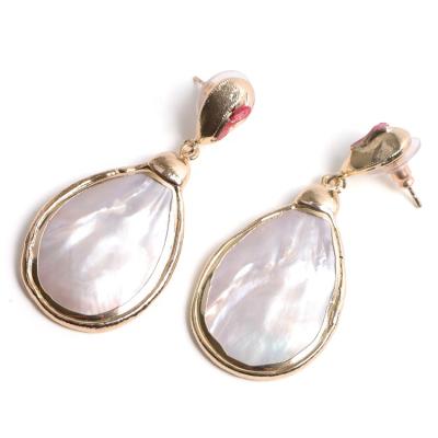 China Wholesale Trendy Trendy Earrings Jewelry Natural Pearl Drop Earrings Charm Earring Circle for sale