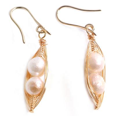 China Youthway Instagram TRENDY new fashion handmade baroque irregular gold plated freshwater pearl earrings for sale