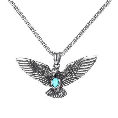 China CLASSIC Men's Necklace Eagle Pendants Necklace Fashion Turquoise Necklace Jewelry for sale