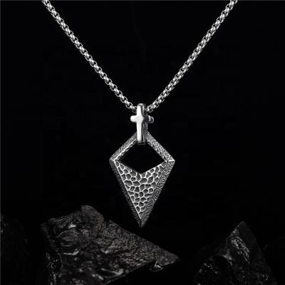 China High Quality Fashionable Vintage Pendants Necklace Chain Triangle Cone Charm Neo-Gothic Customized Geometric Necklace For Men for sale