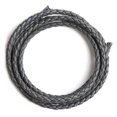 China Fashion Gray Purple Baby Blue Genuine Cowhide Braided Leather Cords for sale