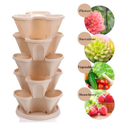 China Wholesale Water-saving Colorful Ronbo Sunrise Garden Colorful Outdoor Plastic Self Watering Flower Pots for sale