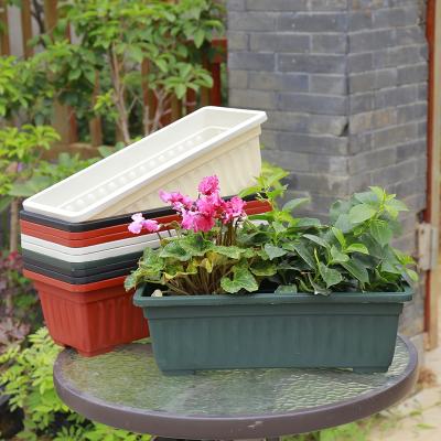 China Hot Selling Sunrise Ronbo Pots Vegetable Garden Plastic Rectangular Pots Balcony Convenient Plastic Rectangular Colorful Basin for sale