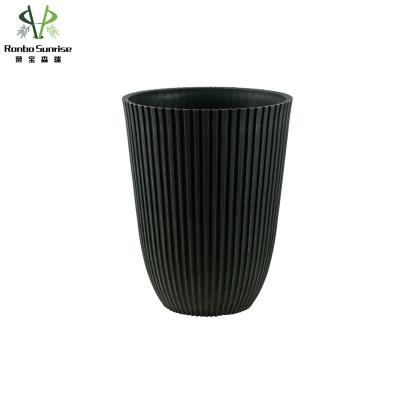 China Hot Selling Durable Ronbo Sunrise 12 Inch Nordic Large Garden Style Vertical Stripe Macetas Decorative Planter for sale