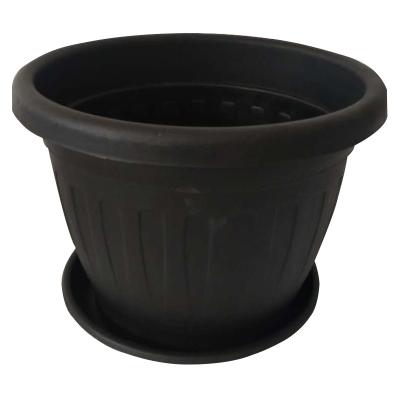 China High Quality Durable Material Round Planter Ronbo Black Plastic Pots Sunrise Flower Pots Bulk for sale