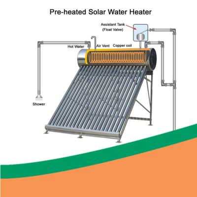 China Roof Mounted Solar Hot Water L1800mm Copper Coil Solar Water Heater for sale