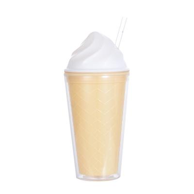 China Factory Manufacture Sustainable Various Cute Straw Cup New Plastic Color Customized Water Cup Straw Plastic Cup for sale