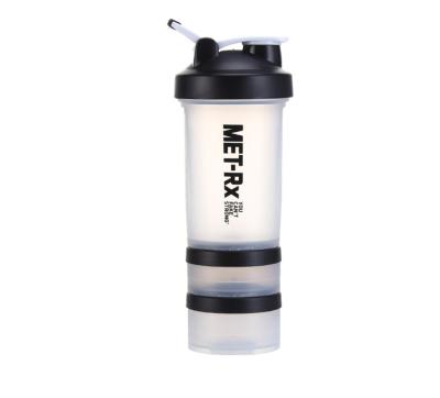 China 3 Layers 500Ml Viable Protein With Handle Mixed Plastic Milk Shaker Bottle Cup for sale