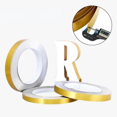 China 40mm Trimless Channel Letter Coil Roll Gold Channelume Signage for sale