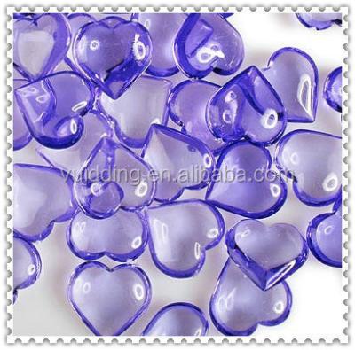 China Wedding& party decoration romantic acrylic purple heart decorative gems for gift for sale