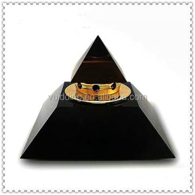 China Europe Black Pyramid Crystal Men Perfume Bottle For Corporate Gifts for sale